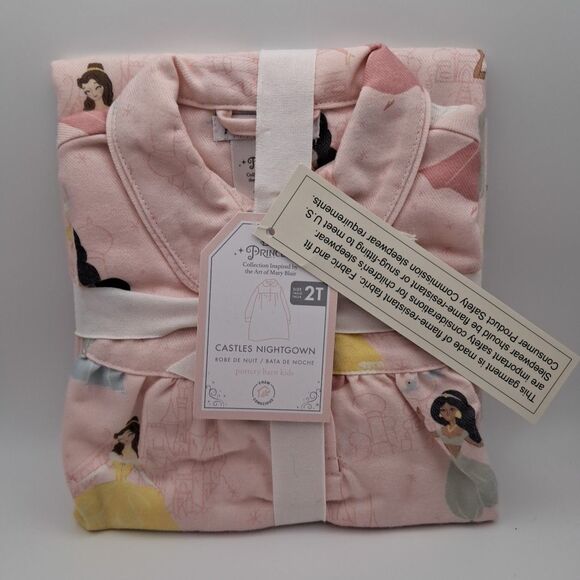 Pottery Barn Disney Princess Mary Blair Castle Flame Resistant Nightgown 2T Pink - Picture 1 of 5